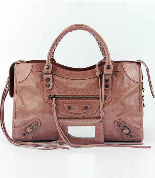 Balenciaga Motorcycle City Bag in Brown Oil Leather (Copper Nails)