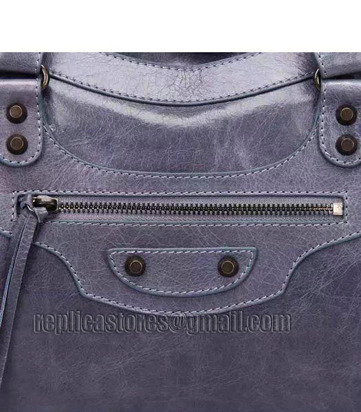 Balenciaga Motorcycle City Bag in Dark Grey Imported Leather Gun Nails-4