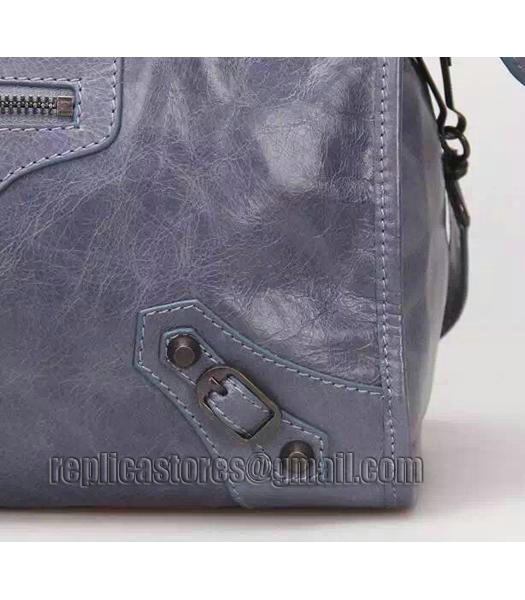 Balenciaga Motorcycle City Bag in Dark Grey Imported Leather Gun Nails-6