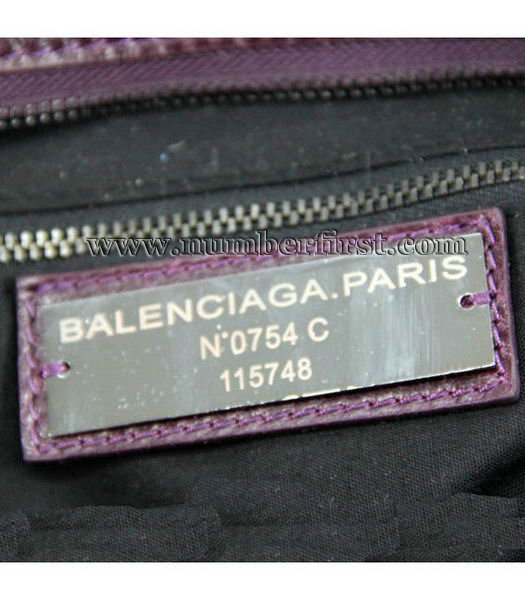 Balenciaga Motorcycle City Bag in Dark Purple Oil Leather-5