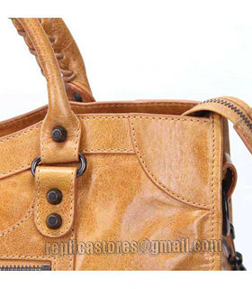Balenciaga Motorcycle City Bag in Light Coffee Original Leather Small Nails-6