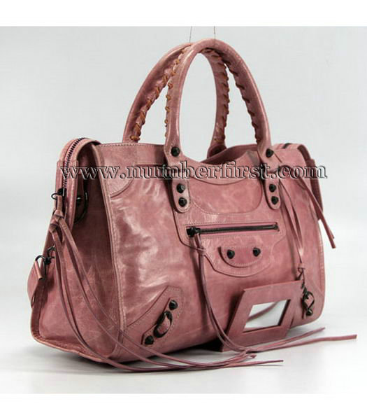 Balenciaga Motorcycle City Bag in Pink Oil Leather-1
