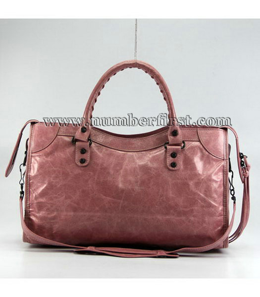 Balenciaga Motorcycle City Bag in Pink Oil Leather-2