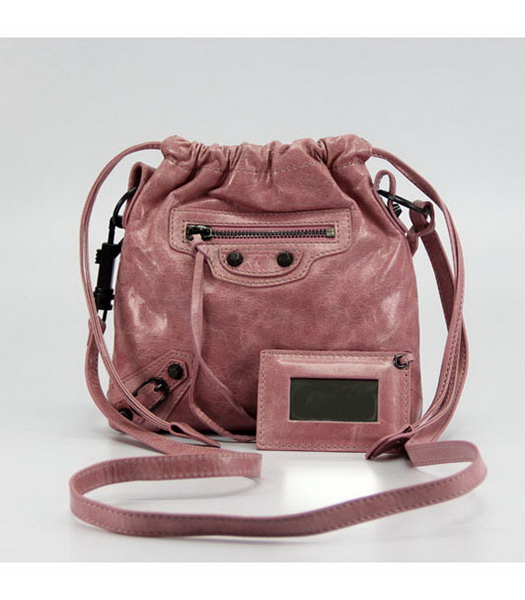 Balenciaga Move-on Leather Satchel Bag Pink