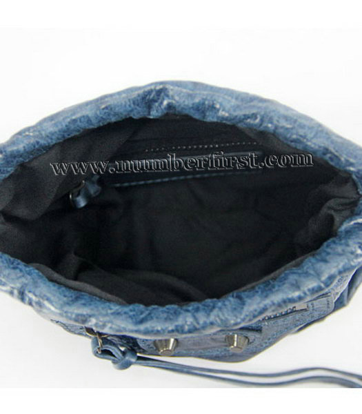 Balenciaga Move-on Leather Satchel Bag Sapphire Blue-5