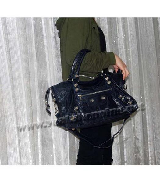 Balenciaga Navy Blue Leather Large Handbag-7
