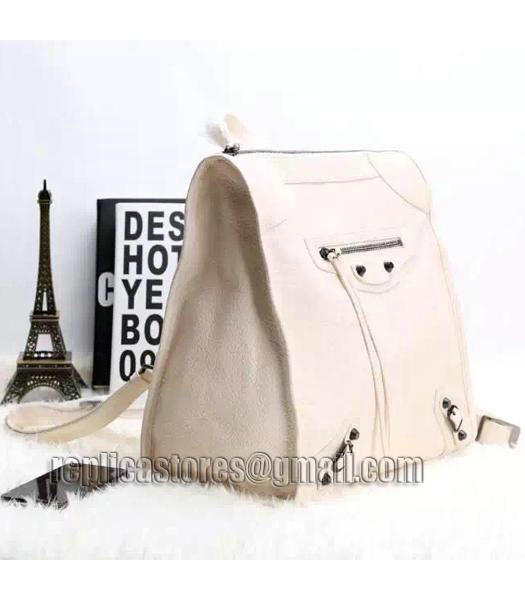 Balenciaga Original Lambskin Leather Backpack Milky White-4