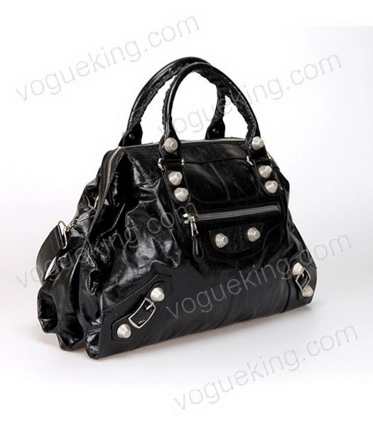 Balenciaga Papier Argent Tote Bag Black Oil Leather-1