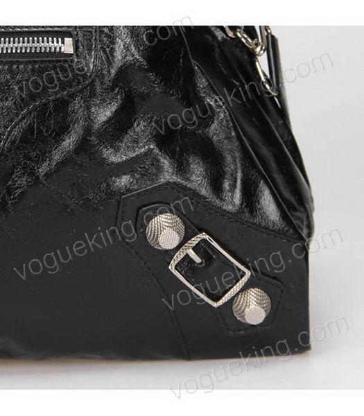 Balenciaga Papier Argent Tote Bag Black Oil Leather-4