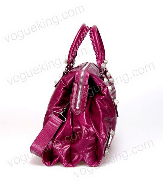 Balenciaga Papier Argent Tote Bag Violet Oil Leather-2