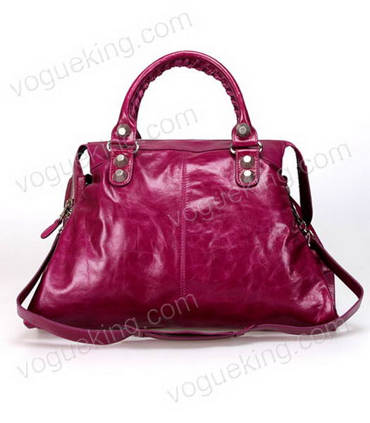 Balenciaga Papier Argent Tote Bag Violet Oil Leather-3