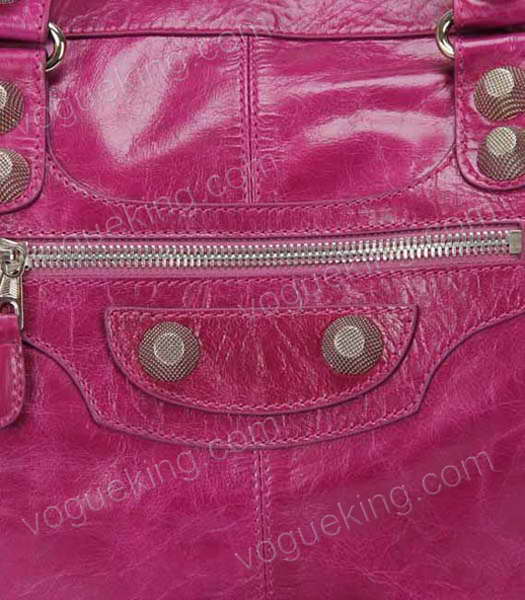 Balenciaga Papier Argent Tote Bag Violet Oil Leather-4
