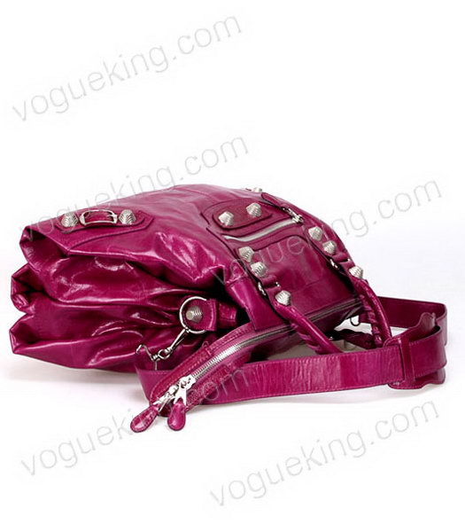 Balenciaga Papier Argent Tote Bag Violet Oil Leather-6