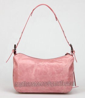 Balenciaga Pink Imported Leather Small Tote Shoulder Bag With Small Nail-3