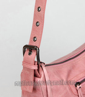 Balenciaga Pink Imported Leather Small Tote Shoulder Bag With Small Nail-6