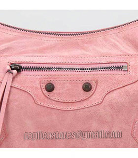Balenciaga Pink Imported Leather Small Tote Shoulder Bag With Small Nail-7