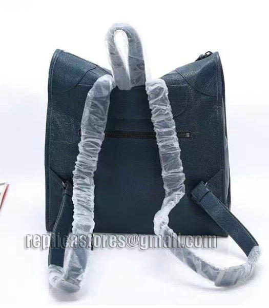 Balenciaga Sapphire Blue Original Lambskin Leather Backpack Gun Nails-3