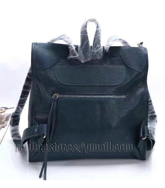 Balenciaga Sapphire Blue Original Lambskin Leather Backpack Silver Nails-4