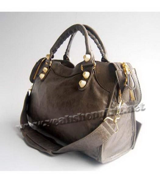 Balenciaga Silver Grey Lambskin Leather Handbag-2