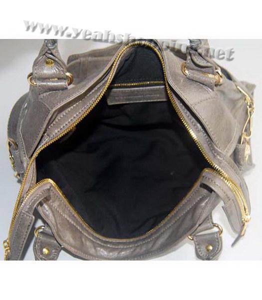 Balenciaga Silver Grey Lambskin Leather Handbag-5