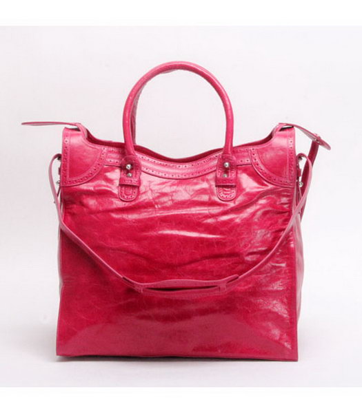 Balenciaga Velo Medium Peach Calfskin Leather Tote Bag-2