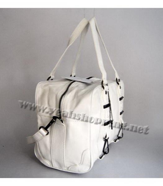 Balenciaga White Genuine Leather Handbag-1