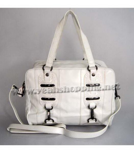 Balenciaga White Genuine Leather Handbag-2