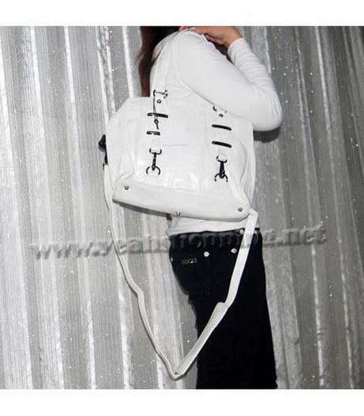 Balenciaga White Genuine Leather Handbag-6