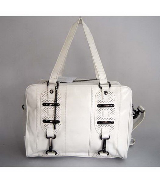 Balenciaga White Genuine Leather Handbag