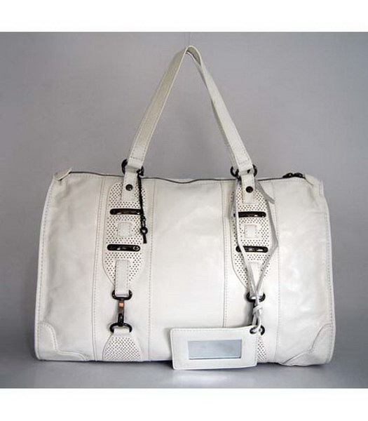 Balenciaga White Leather Large Handbag