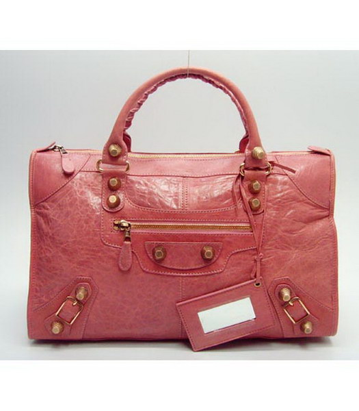 Balenciaga Work Large Handbag in Pink Lambskin