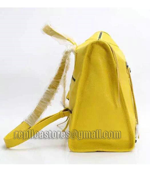 Balenciaga Yellow Original Lambskin Leather Backpack Gun Nails-2