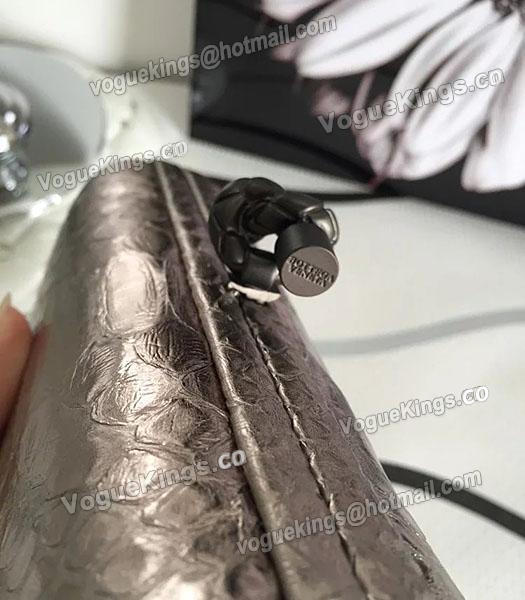 Bottega Veneta 25cm Knot Snake Veins Leather Clutch Bag Champagne Gold-5