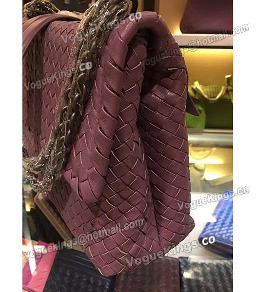 Bottega Veneta Imported Sheepskin Weave Shoulder Bag Grapes Purple-4