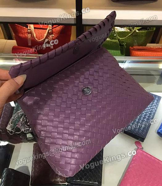 Bottega Veneta Imported Sheepskin Weave Small Shoulder Bag Grapes Purple-6