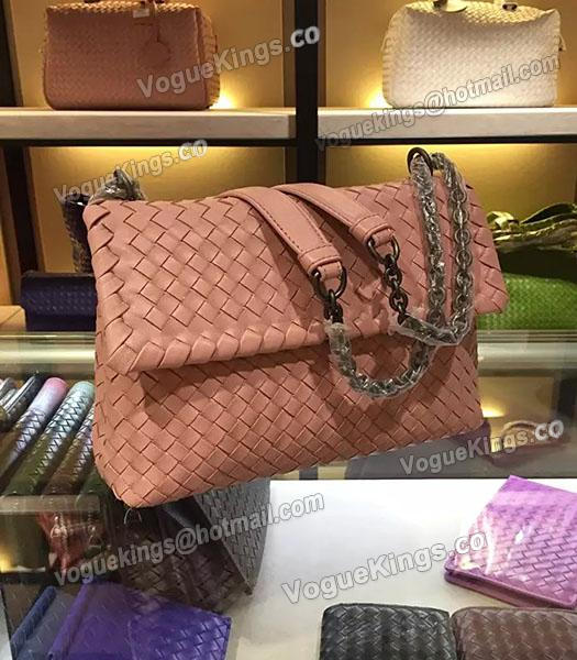 Bottega Veneta Imported Sheepskin Weave Small Shoulder Bag Pink-1