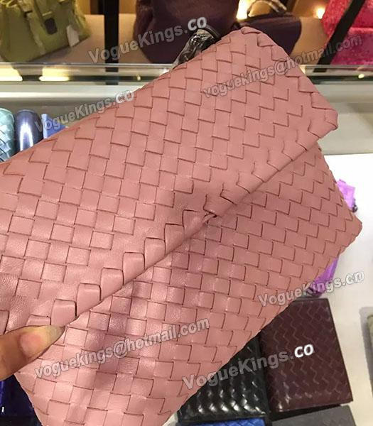 Bottega Veneta Imported Sheepskin Weave Small Shoulder Bag Pink-3