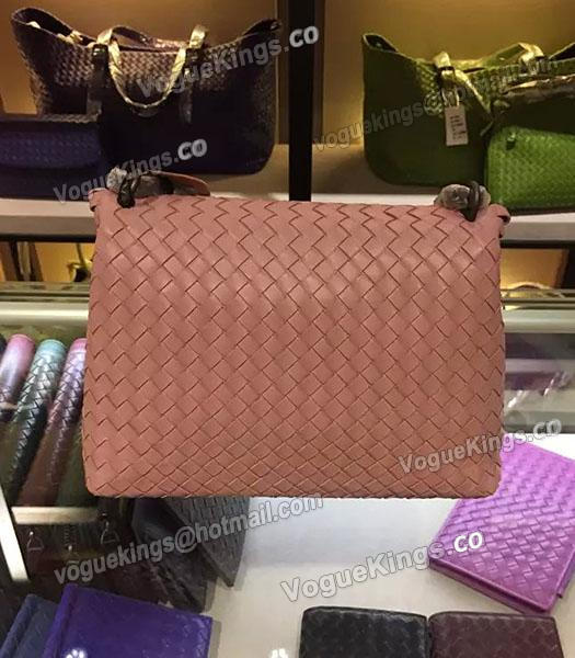 Bottega Veneta Imported Sheepskin Weave Small Shoulder Bag Pink-6
