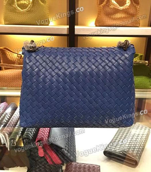 Bottega Veneta Imported Sheepskin Weave Small Shoulder Bag Sapphire Blue-1