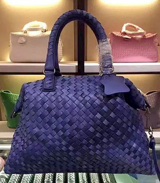 Bottega Veneta Lambskin Weaving Large Tote Bag Color Sapphire Blue