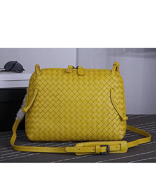 Bottega Veneta New Style Woven Yellow Leather Small Shoulder Bag