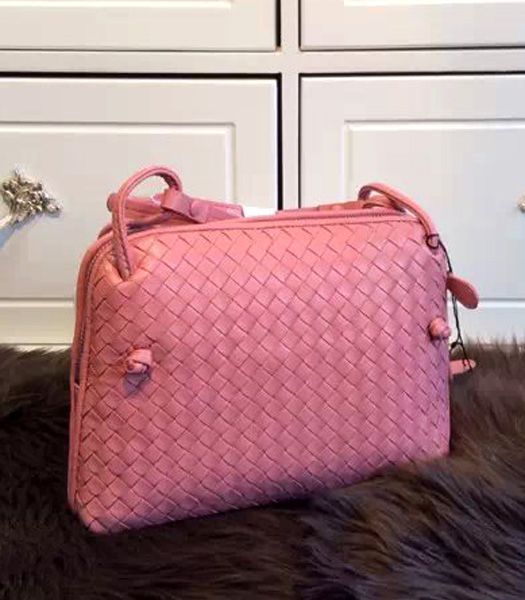 Bottega Veneta Pink Lambskin Small Crossbody Bag
