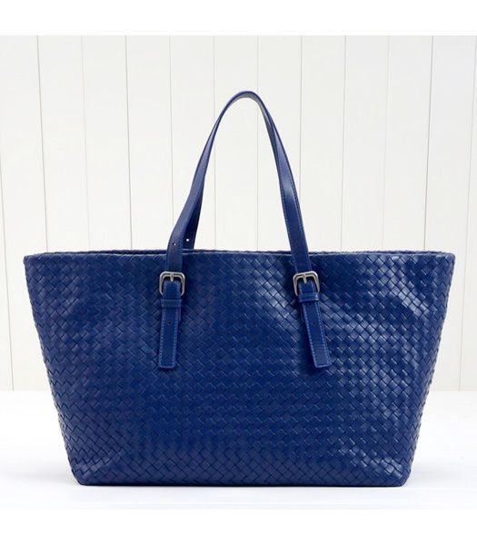 Bottega Veneta Top-quality Lambskin Tote Bag Diamond Blue