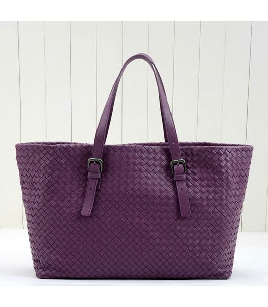 Bottega Veneta Top-quality Lambskin Tote Bag Pink Purple