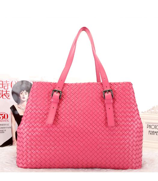 Bottega Veneta Top-quality Lambskin Tote Bag Rose Pink