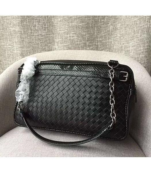 Bottega Veneta Woven Black Leather Shoulder Bag