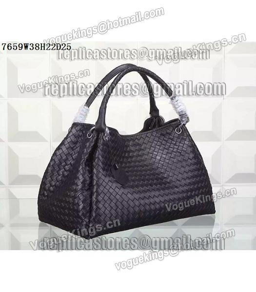 Bottega Veneta Woven Handle Bag Black-1
