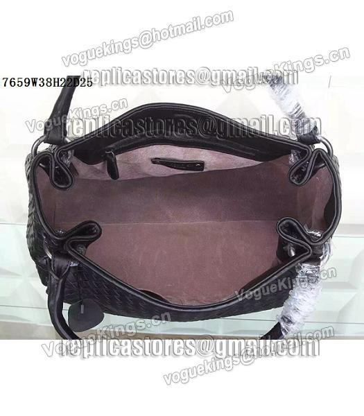 Bottega Veneta Woven Handle Bag Black-4