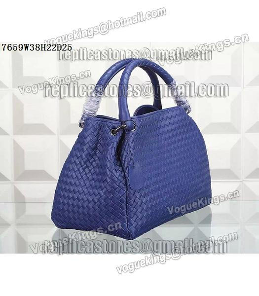 Bottega Veneta Woven Handle Bag Dark Blue-3