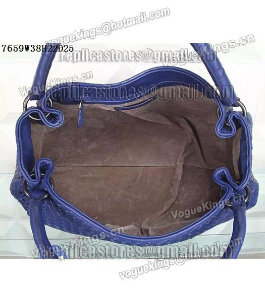 Bottega Veneta Woven Handle Bag Dark Blue-4